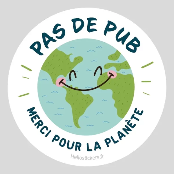 Sticker pas de publicité dans ma boite aux lettres svp sauvons la planète - ref 160223