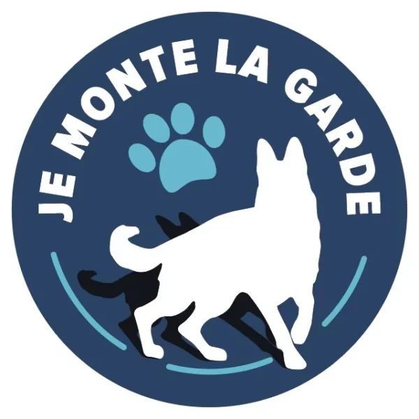 attention au chien, je monte la garde - Sticker/autocollant ref 040219b