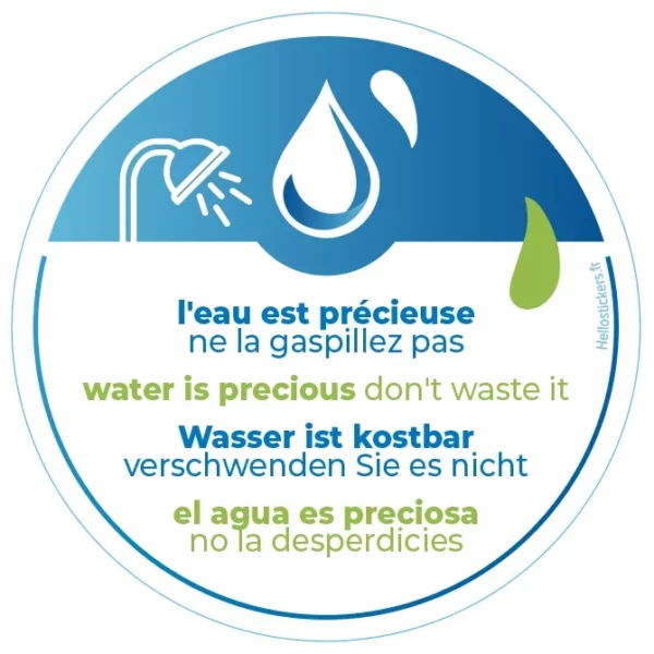 sticker l'eau est precieuse ne la gaspillez pas - ref230323