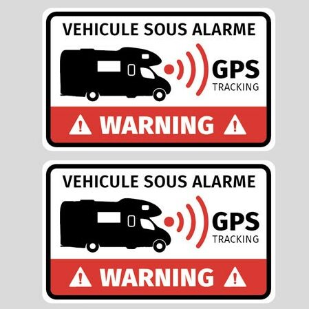 Alarme camping-car Attention système géolocalisation GPS autocollant  voiture auto sticker logo598