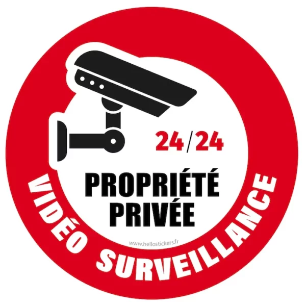 video surveillance bâtiment vous êtes filmé - sticker-autocollant