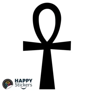 Croix égyptienne symbole de vie Dieu appelé Ankh en forme de croix et boucle ovale Sticker/autocollant ref 120523
