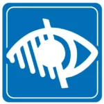 handicap Mal-voyant aveugle picto accessibilité sticker/autocollant - ref 290119