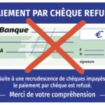 Paiement par cheque refusé sticker/autocollant - ref 290620