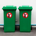 verre bouteille bocal interdits picto pour poubelle sticker/autocollant – 300523