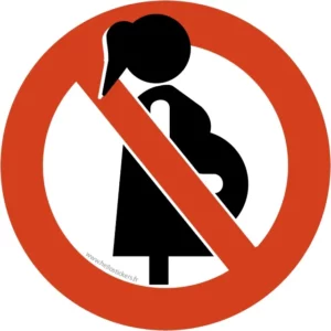 accès aux femmes enceintes interdit sticker/autocollant format rond - 050623