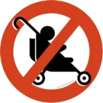 poussettes interdites sticker/autocollant - 040623