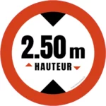 hauteur de passage maximum 2m50 sticker-autocollant
