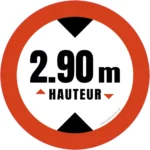 hauteur de passage maximum 2m90 sticker-autocollant