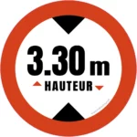 hauteur de passage maximum 3m30 sticker-autocollant