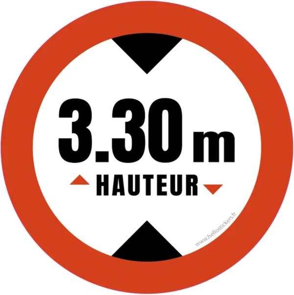 hauteur de passage maximum 3m30 sticker-autocollant