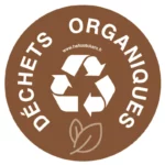 Sticker recyclage déchets organiques marron - Sticker autocollant 100424C